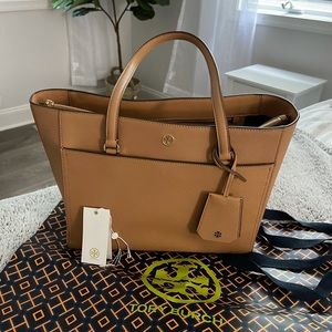 Tory Burch Tan Small Robinson Tote